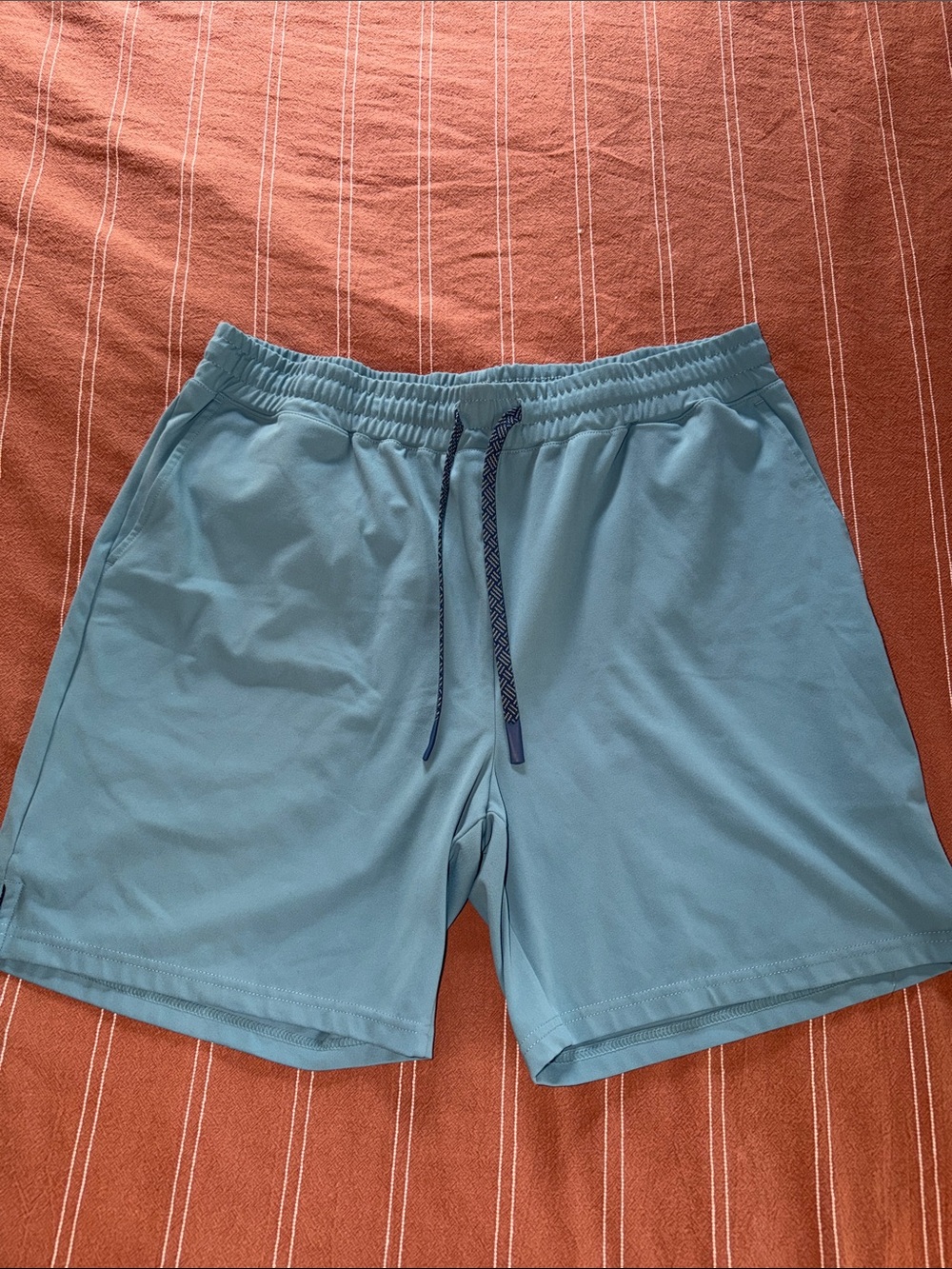 Light Blue Men’s Athletic Shorts with Drawstring Waist